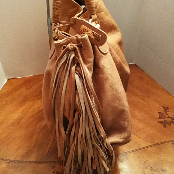 ZINA EVA LEATHER HOBO FRINGE PURSE - Picture 2 of 8